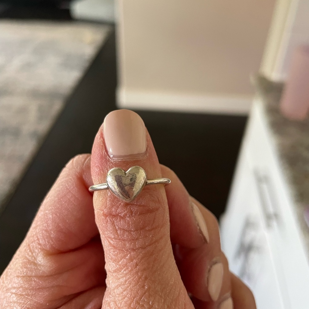 Silver tiffany and co heart ring